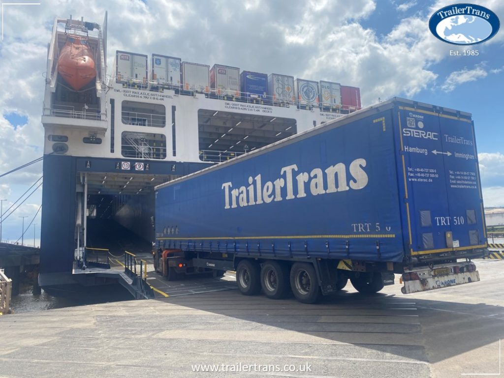 UK to Northern Germany transport trailer freight movement