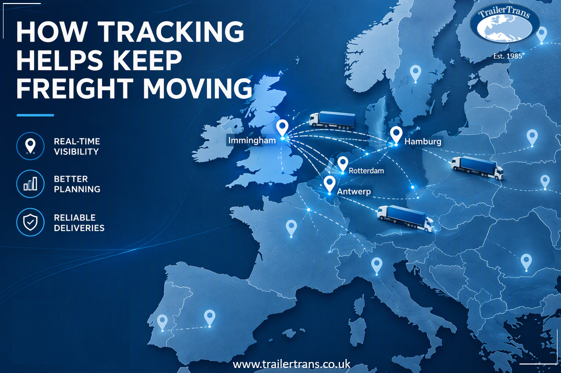 Freight tracking across Europe supporting visibility, planning and reliable deliveries